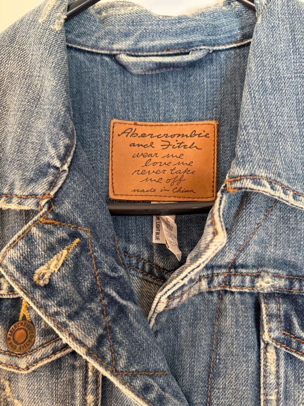 Abercrombie & Fitch Distressed Denim Jacket - Picture 8 of 14